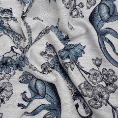 Sapphire Exotic Pets and Flowers Upholstery Jacquard Sapphire Exotic Pets and Flowers Upholstery Jacquard