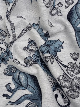 Sapphire Exotic Pets and Flowers Upholstery Jacquard Sapphire Exotic Pets and Flowers Upholstery Jacquard