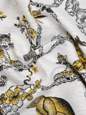 Yellow Topaz Exotic Pets and Flowers Upholstery Jacquard Yellow Topaz Exotic Pets and Flowers Upholstery Jacquard