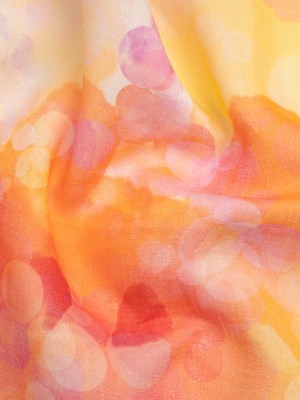 Yellow, Orange and Pink Sunburst Spots Medium Weight Linen Woven Yellow, Orange and Pink Sunburst Spots Medium Weight Linen Woven