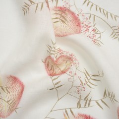 Muted Red, Yellow and Olive Sunny Puffballs Medium Weight Linen Woven Muted Red, Yellow and Olive Sunny Puffballs Medium Weight Linen Woven