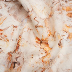Orange and Beige Marbled Medium Weight Linen Woven Orange and Beige Marbled Medium Weight Linen Woven