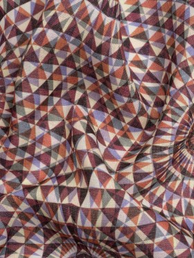 Plum, Forest and Orange Mind Bending Medallions Medium Weight Linen Woven Plum, Forest and Orange Mind Bending Medallions Medium Weight Linen Woven