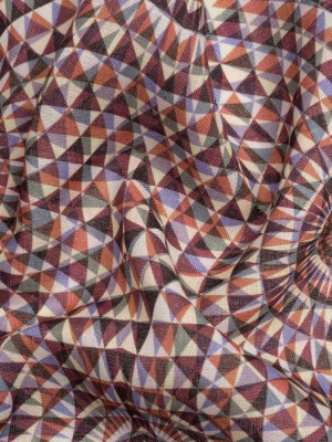 Plum, Forest and Orange Mind Bending Medallions Medium Weight Linen Woven Plum, Forest and Orange Mind Bending Medallions Medium Weight Linen Woven