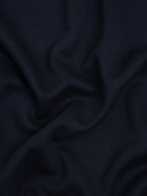 Polyester and Viscose Pique Knit – Dark Navy – Deadstock Polyester and Viscose Pique Knit – Dark Navy – Deadstock