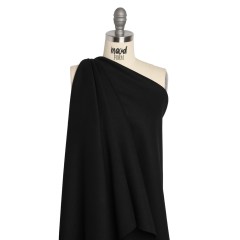 Polyester and Viscose Pique Knit – Black – Deadstock Polyester and Viscose Pique Knit – Black – Deadstock