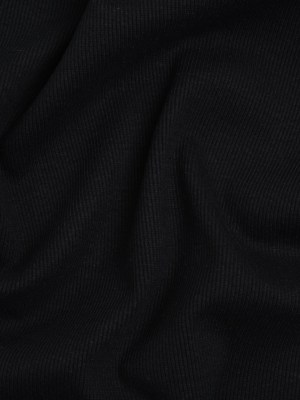 Stretch Cotton 2×2 Rib Knit – Black – Deadstock Stretch Cotton 2×2 Rib Knit – Black – Deadstock