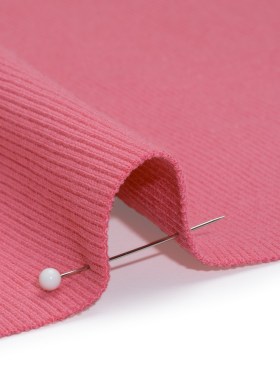 Stretch Cotton 2×2 Rib Knit – Rose Pink – Deadstock Stretch Cotton 2×2 Rib Knit – Rose Pink – Deadstock