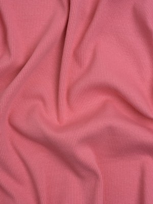 Stretch Cotton 2×2 Rib Knit – Rose Pink – Deadstock Stretch Cotton 2×2 Rib Knit – Rose Pink – Deadstock