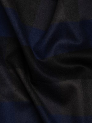 Black, Navy and Charcoal Checked Brushed Wool Blend Twill Coating Black, Navy and Charcoal Checked Brushed Wool Blend Twill Coating