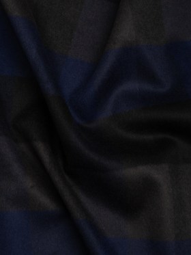 Black, Navy and Charcoal Checked Brushed Wool Blend Twill Coating Black, Navy and Charcoal Checked Brushed Wool Blend Twill Coating