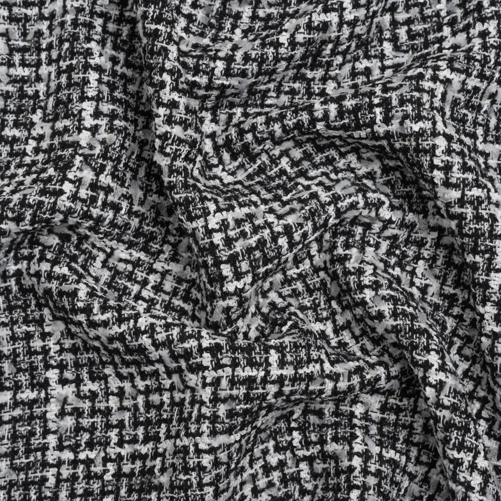 Black and White Acrylic and Polyester Boucle Tweed Black and White Acrylic and Polyester Boucle Tweed