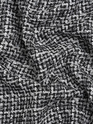 Black and White Acrylic and Polyester Boucle Tweed Black and White Acrylic and Polyester Boucle Tweed