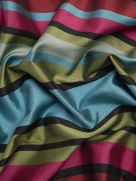 Pink, Green and Turquoise Barcode Stripes Polyester Twill Pink, Green and Turquoise Barcode Stripes Polyester Twill