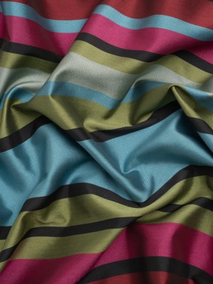Pink, Green and Turquoise Barcode Stripes Polyester Twill Pink, Green and Turquoise Barcode Stripes Polyester Twill