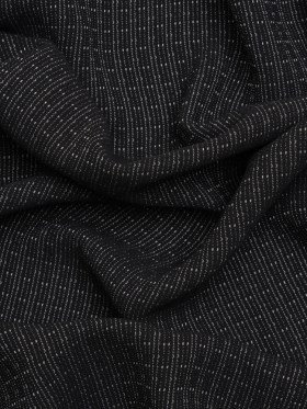 Black and Gray Dashes and Stripes Drapey Polyester Woven Black and Gray Dashes and Stripes Drapey Polyester Woven