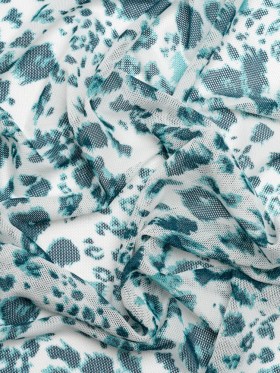 Sapphire and White Cheetah Spots Polyester Stretch Mesh Sapphire and White Cheetah Spots Polyester Stretch Mesh