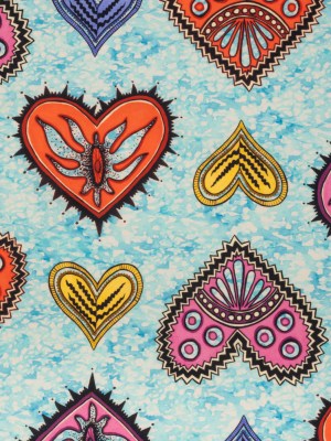 Stretch Cotton Twill – Blue, Orange and Pink Stranger Hearts Stretch Cotton Twill – Blue, Orange and Pink Stranger Hearts