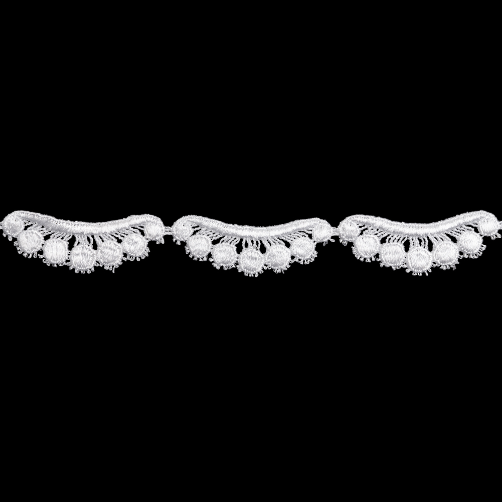 Venise Lace Trim - 0.875" - White Waves and Dots