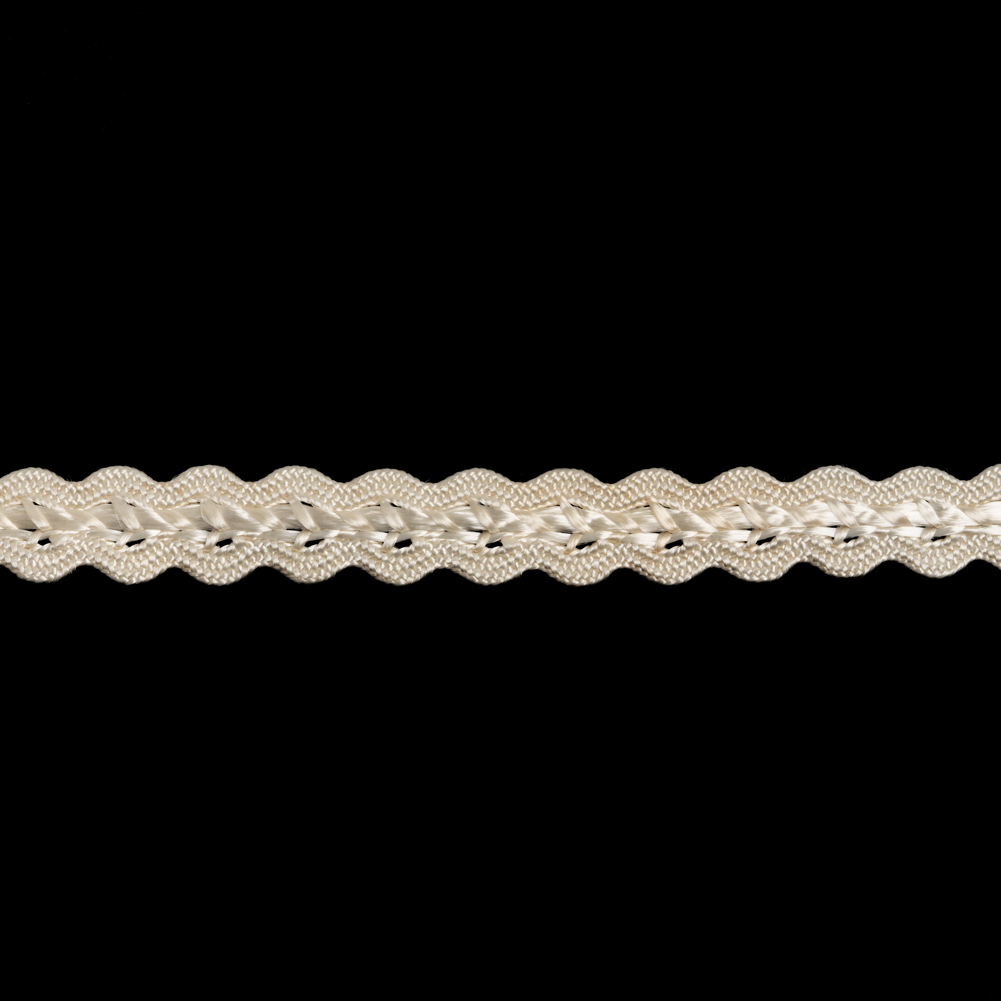Braided Trim - 0.375" - Ivory Wavy Edges