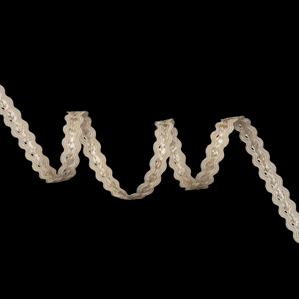 Braided Trim – 0.375″ – Ivory Wavy Edges Braided Trim – 0.375″ – Ivory Wavy Edges