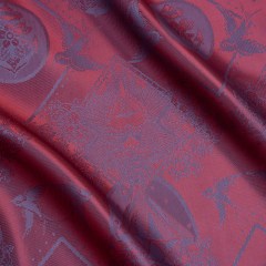 Gems and Doves Jacquard Lining – Wine and Blue Bi-Color Gems and Doves Jacquard Lining – Wine and Blue Bi-Color