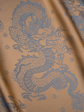 Dragons Jacquard Lining – Blue and Beige Bi-Color – Thalia Collection Dragons Jacquard Lining – Blue and Beige Bi-Color – Thalia Collection