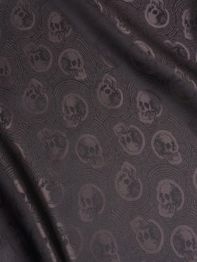 Skulls Jacquard Lining – Black and Charcoal Bi-Color Skulls Jacquard Lining – Black and Charcoal Bi-Color