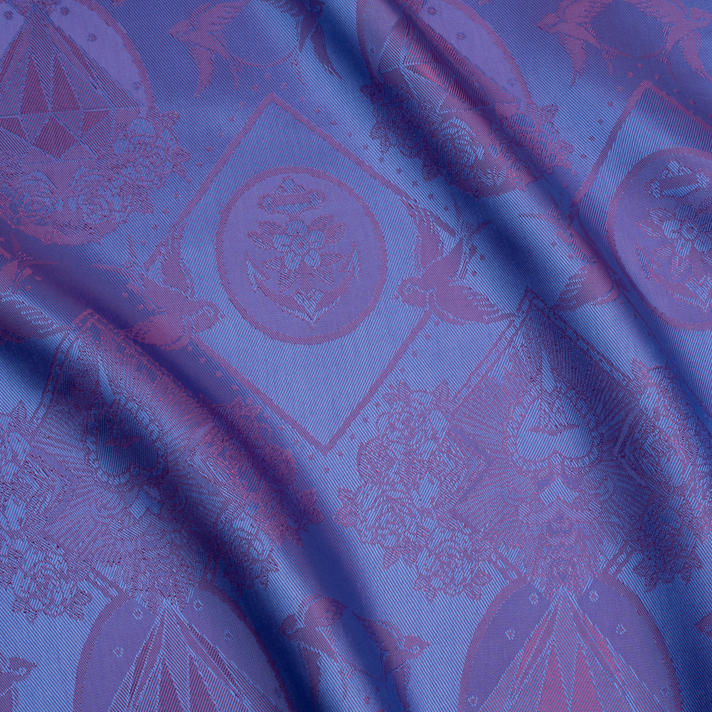 Gems and Doves Jacquard Lining – Purple and Pink Bi-Color Gems and Doves Jacquard Lining – Purple and Pink Bi-Color