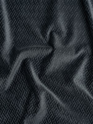 Embossed Polyester Velvet – Gray Woven Lattice – Deadstock Embossed Polyester Velvet – Gray Woven Lattice – Deadstock
