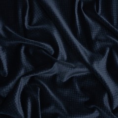 Embossed Polyester Velvet – Navy Little Squares – Deadstock Embossed Polyester Velvet – Navy Little Squares – Deadstock