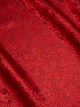 Skulls Jacquard Lining – Red and Maroon Bi-Color Skulls Jacquard Lining – Red and Maroon Bi-Color