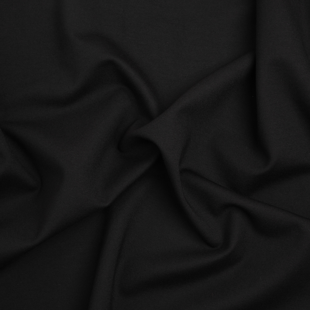 Stretch Rayon Blend Ponte Knit – Black – Deadstock Stretch Rayon Blend Ponte Knit – Black – Deadstock