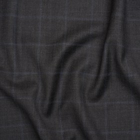 Wool Suiting – Gray and Blue Windowpane Check – Deadstock Wool Suiting – Gray and Blue Windowpane Check – Deadstock
