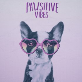Recycled Polyester Minky Panel – Lavender and White Pawsitive Vibes Dogs on Ombre – Deadstock Recycled Polyester Minky Panel – Lavender and White Pawsitive Vibes Dogs on Ombre – Deadstock