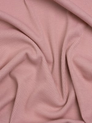 Stretch Polyester 2×2 Rib Knit – Dusty Rose Pink – Deadstock Stretch Polyester 2×2 Rib Knit – Dusty Rose Pink – Deadstock