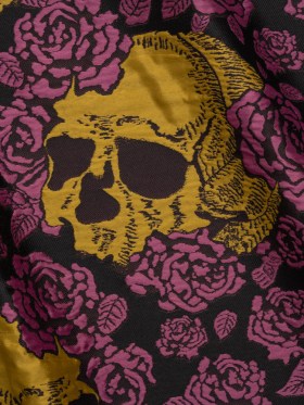 Floral and Skull Brocade – Black, Yellow and Plum Purple – Mood Exclusive Floral and Skull Brocade – Black, Yellow and Plum Purple – Mood Exclusive