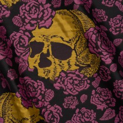 Floral and Skull Brocade – Black, Yellow and Plum Purple – Mood Exclusive Floral and Skull Brocade – Black, Yellow and Plum Purple – Mood Exclusive