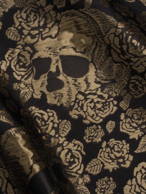 Floral and Skull Brocade – Black and Metallic Bronze – Mood Exclusive Floral and Skull Brocade – Black and Metallic Bronze – Mood Exclusive