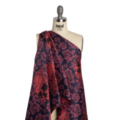Floral and Skull Brocade – Navy, Red and Magenta – Mood Exclusive Floral and Skull Brocade – Navy, Red and Magenta – Mood Exclusive