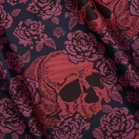 Floral and Skull Brocade – Navy, Red and Magenta – Mood Exclusive Floral and Skull Brocade – Navy, Red and Magenta – Mood Exclusive