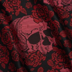 Floral and Skull Brocade – Black and Red – Mood Exclusive Floral and Skull Brocade – Black and Red – Mood Exclusive