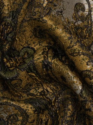 Flowers and Curls Luxury Brocade – Metallic Gold, Black and Silver Flowers and Curls Luxury Brocade – Metallic Gold, Black and Silver