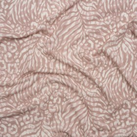 Stretch Modal Jersey – Dusty Rose and Mauve Layered Animal Patterns – Deadstock Stretch Modal Jersey – Dusty Rose and Mauve Layered Animal Patterns – Deadstock