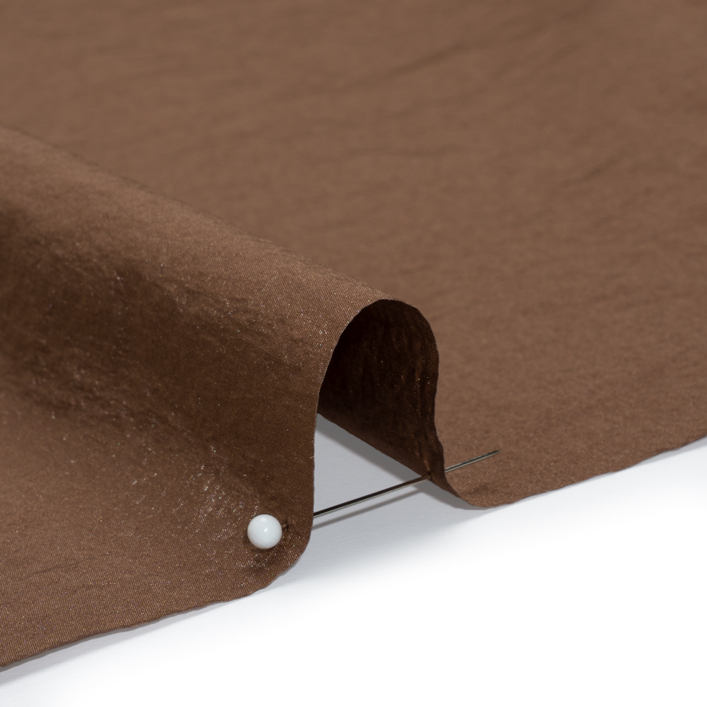 Crinkled Nylon Taffeta – Deep Taupe – Deadstock Crinkled Nylon Taffeta – Deep Taupe – Deadstock