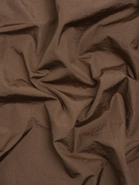 Crinkled Nylon Taffeta – Deep Taupe – Deadstock Crinkled Nylon Taffeta – Deep Taupe – Deadstock