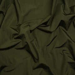 Crinkled Nylon Taffeta – Fatique Green – Deadstock Crinkled Nylon Taffeta – Fatique Green – Deadstock