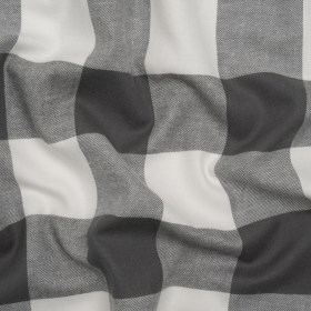 Lightweight Cotton Twill – Off White and Charcoal Gray Buffalo Check – Deadstock Lightweight Cotton Twill – Off White and Charcoal Gray Buffalo Check – Deadstock