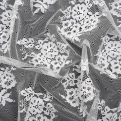 Re-Embroidered Lace – White Floral Bouquet Re-Embroidered Lace – White Floral Bouquet