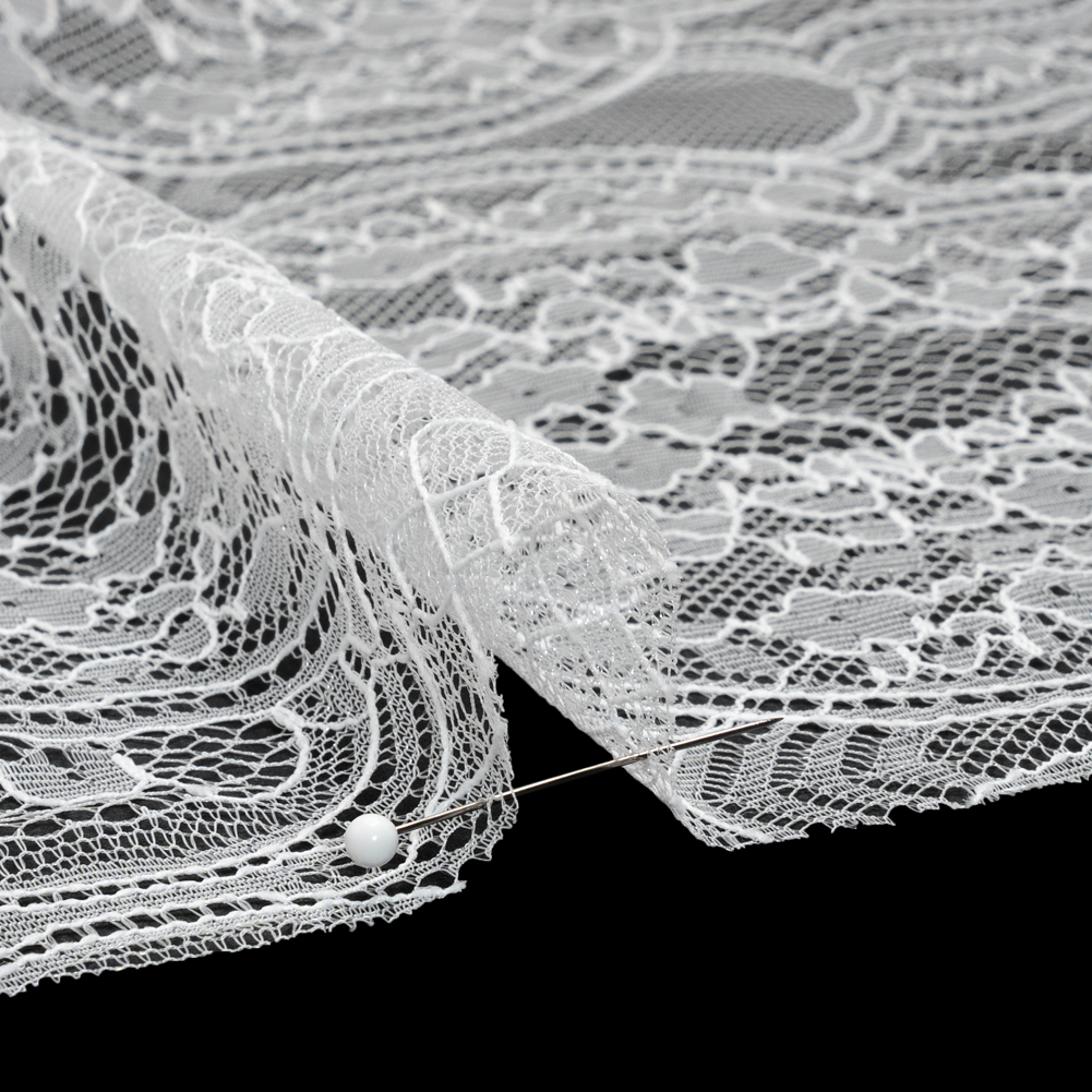 Chantilly Lace - White Floral and Scrollwork